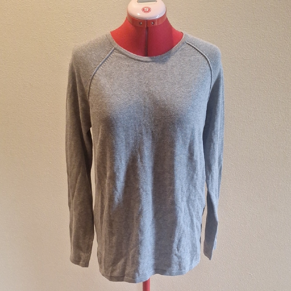 JEANNE PIERRE Gray Cotton Crewneck Tee Size M